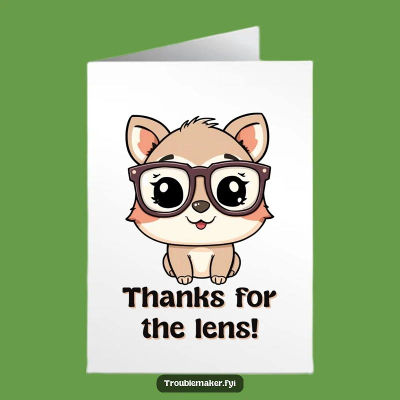 Free Printable Thank You Card: Winking Animal's Funny Glasses Say Thanks with Humor!