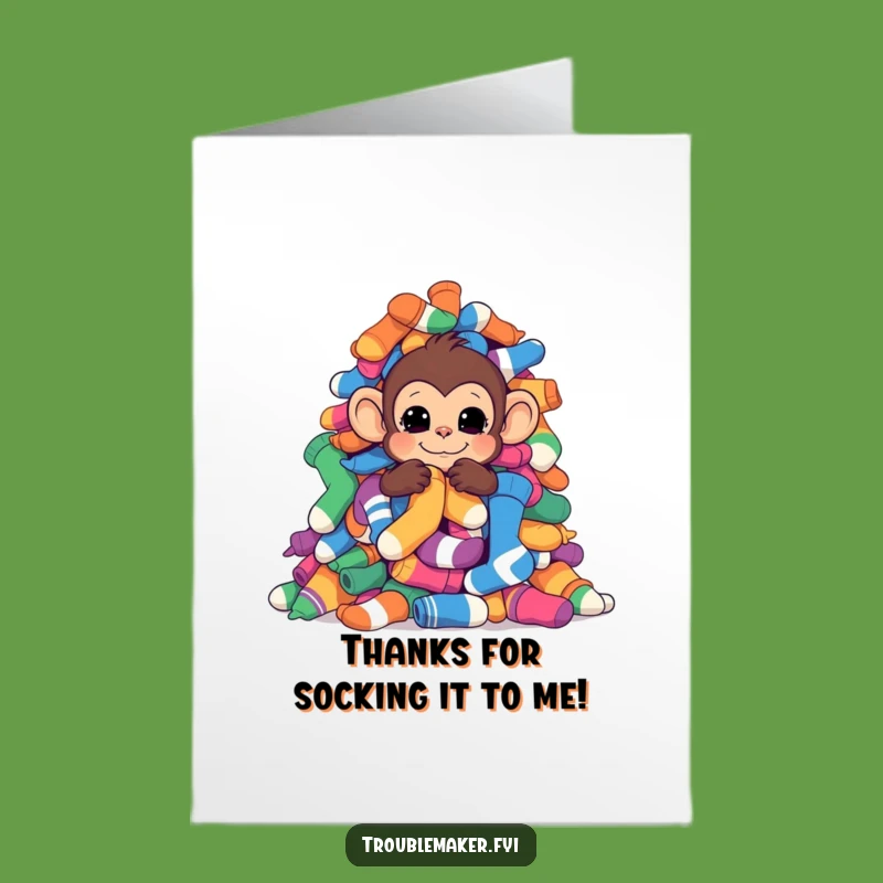 Free Printable Thank You Card: Sock Monkey Thanks Downloadable Gift
