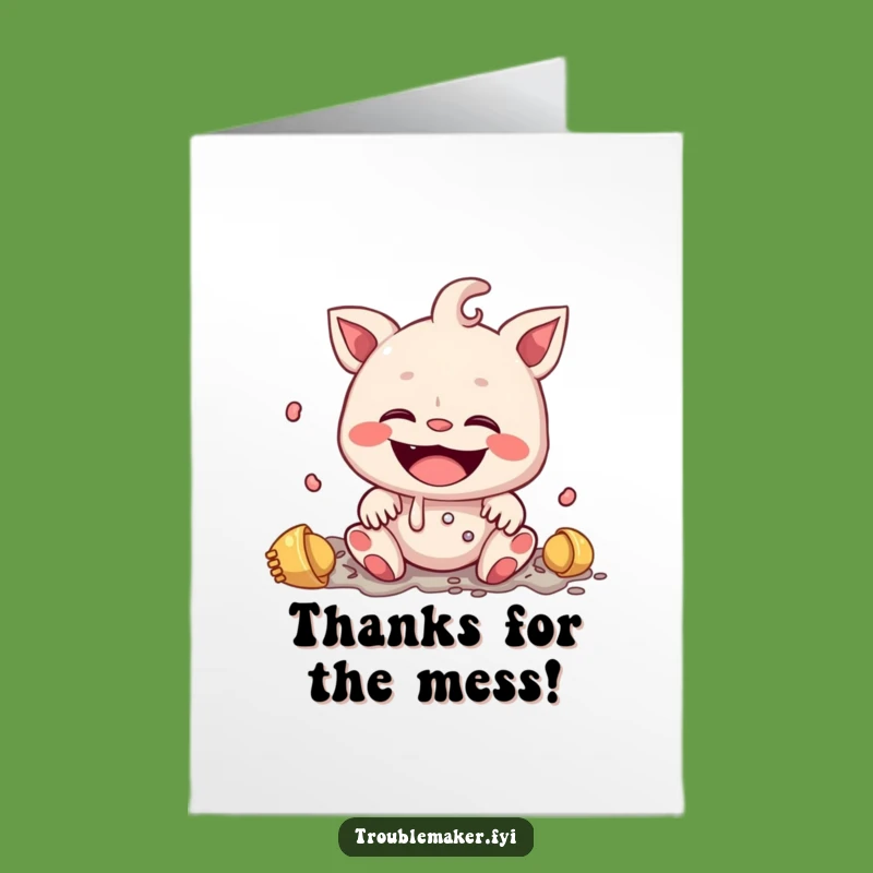Free Printable Thank You Card: Messy Creature Smile, Hilarious Downloadable Gratitude Gift