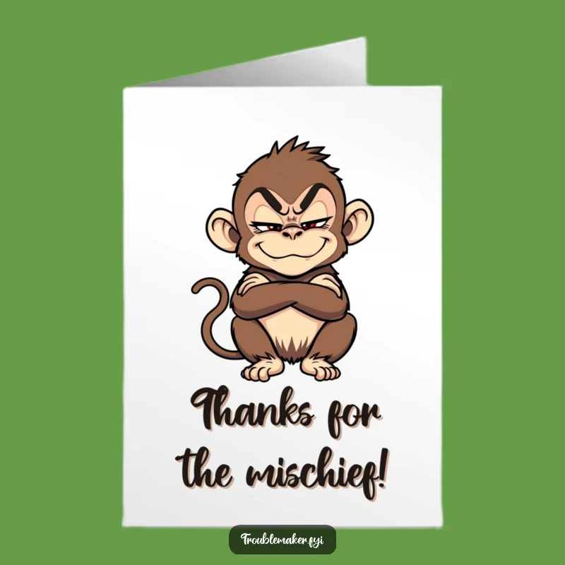 Free Printable Thank You Card: Sly Monkey Thanks Downloadable Gift