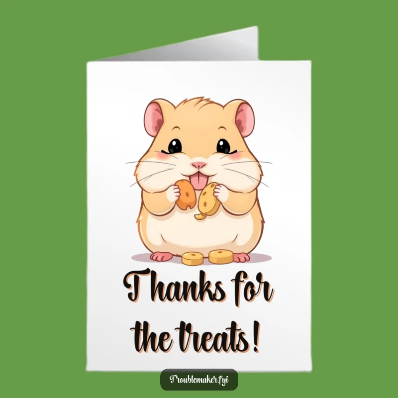 Free Printable Thank You Card: Hamster Snack Stuffer - Humorous Downloadable Note