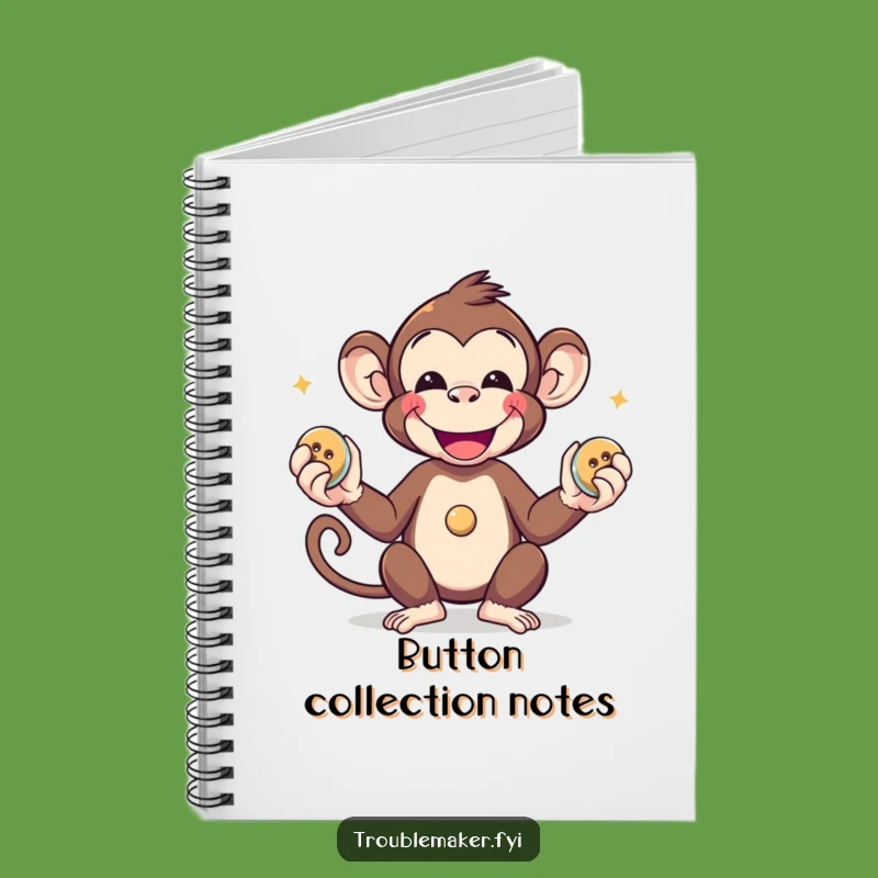 Funny Monkey Juggling Buttons Notebook: Capture Your Thoughts with Playful Flair