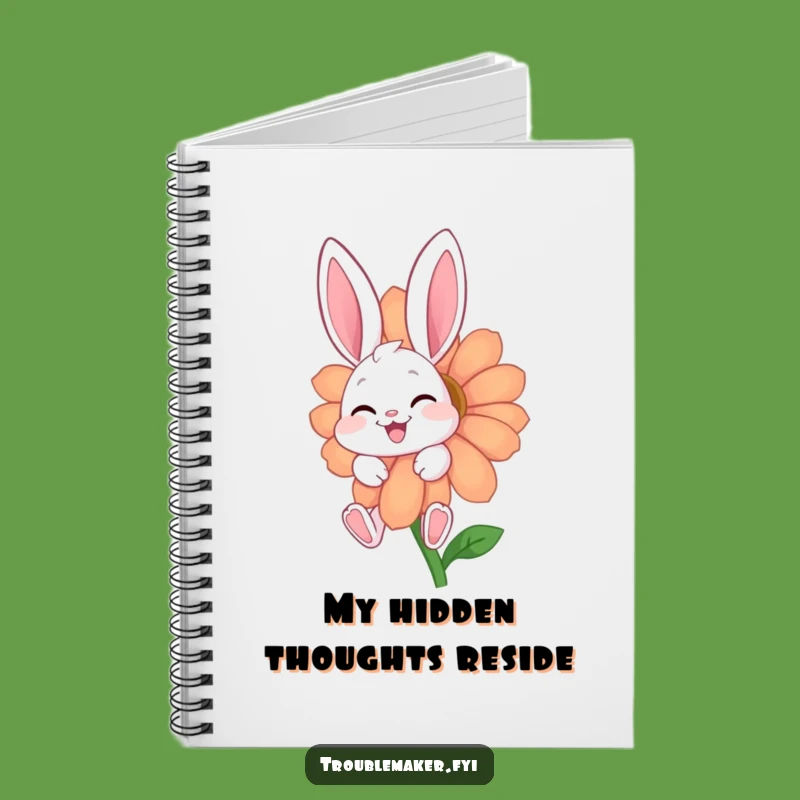 Funny Giggling Bunny Notebook: Cute Flower Journal for Ideas Gift