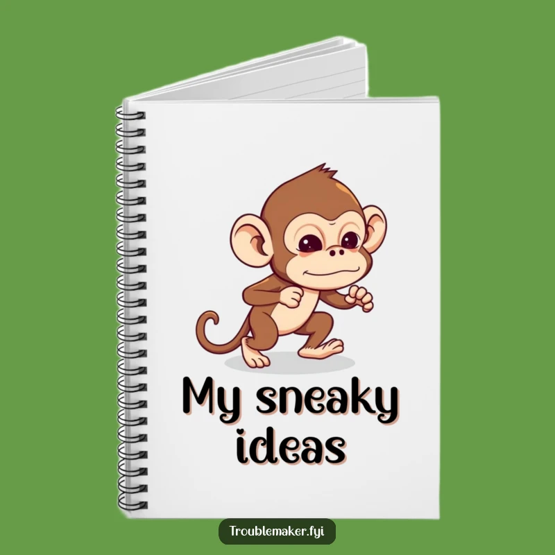 Funny Troublemaker Monkey Notebook: Jot Down Secrets with Primate Stealth