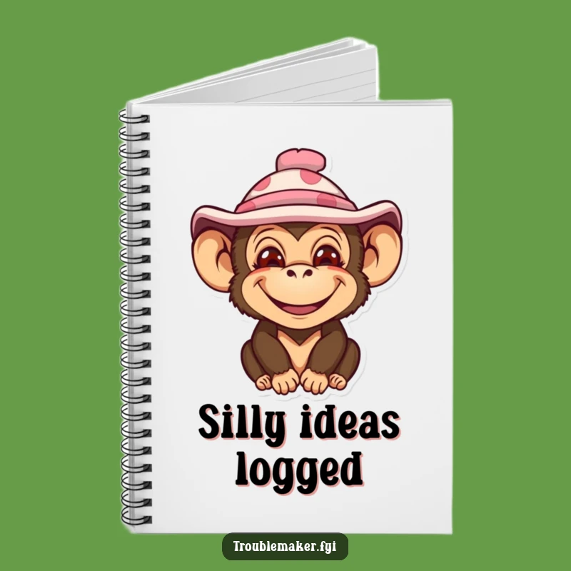 Funny Monkey Hat Notebook - Hilarious & Handy Journal for Creative Ideas