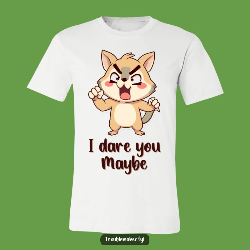 Funny Defiant Animal T-Shirt - Exaggerated Pose Humor for Bold Style