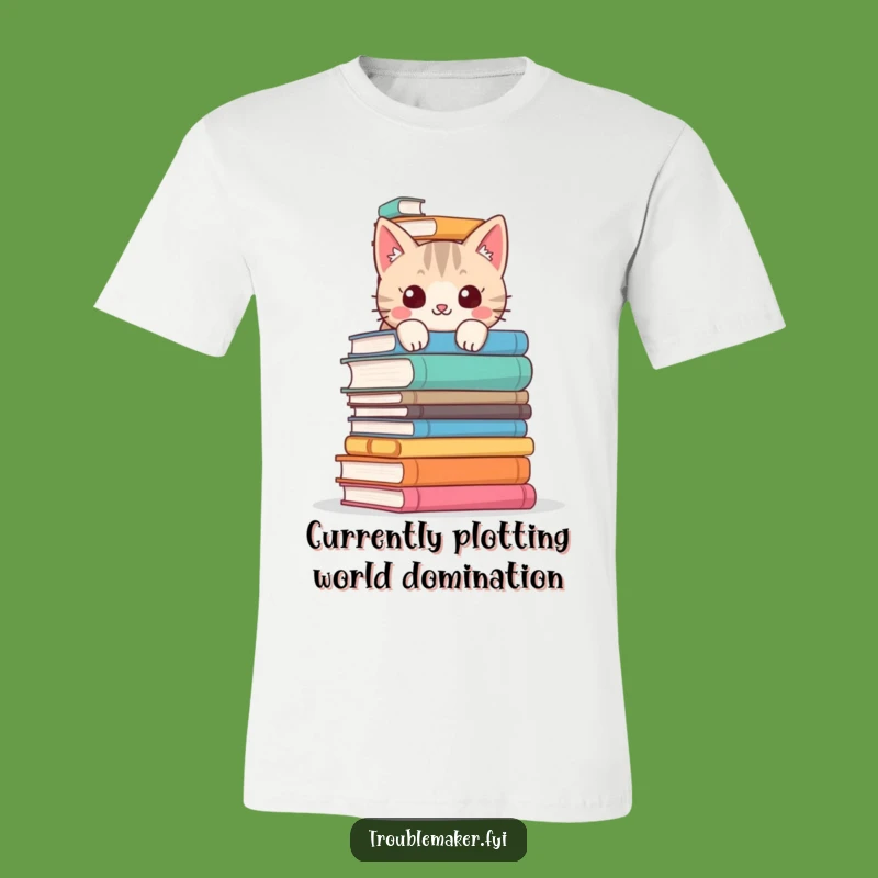 Funny Mischievous Cat T-Shirt - Hilarious Peek-a-Boo Book Lover Tee for Him & Her
