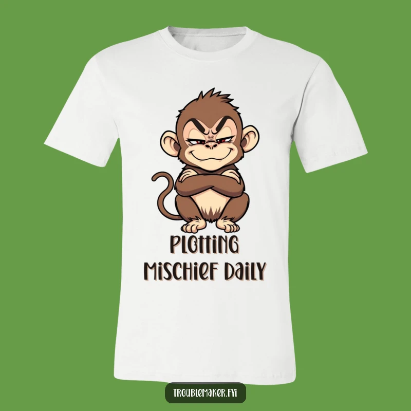 Funny Troublemaker Monkey T-Shirt: Show Off Your Sly Side with This Character Tee
