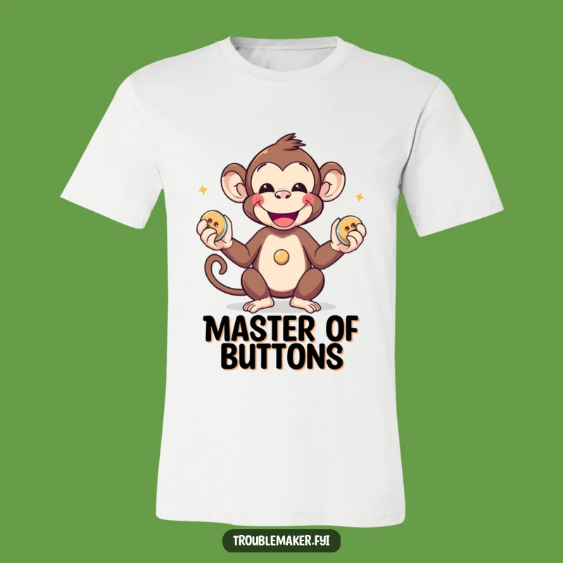 Funny Monkey Juggling Buttons T-Shirt: Wear Your Playful Spirit with This Fun Tee