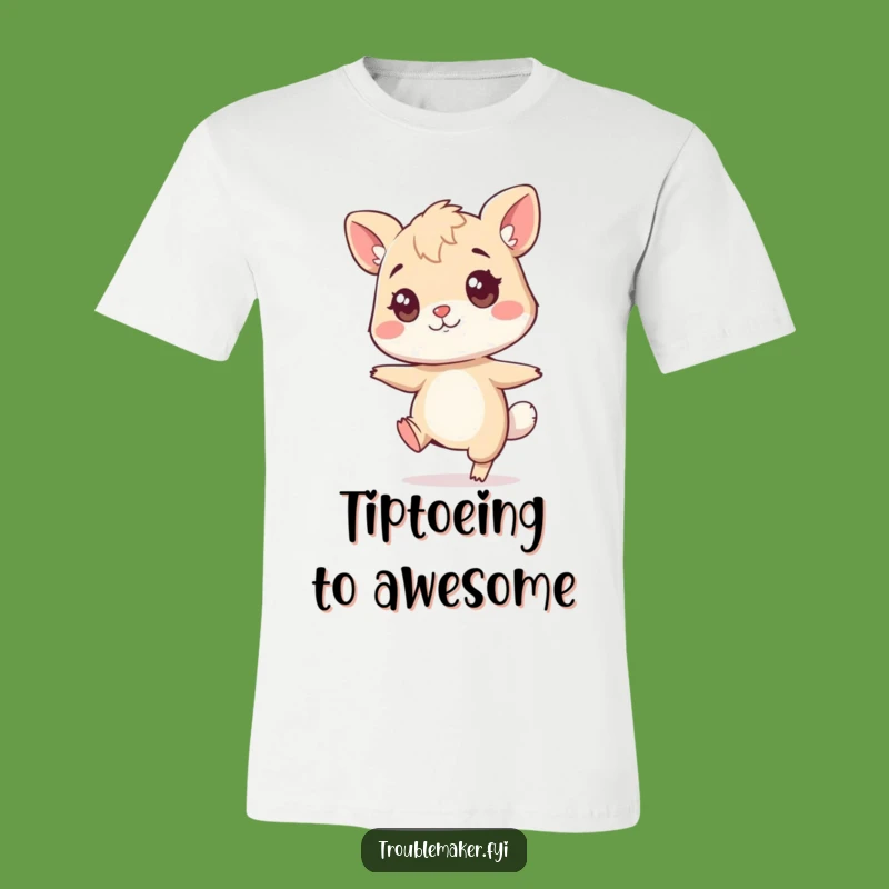 Funny Animal Tiptoe T-Shirt - Sneaky Mischief Character Tee