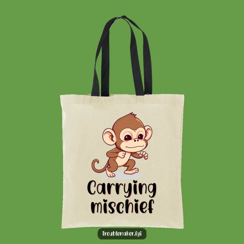 Funny Troublemaker Monkey Tote Bag: Carry Your Mischief in Style