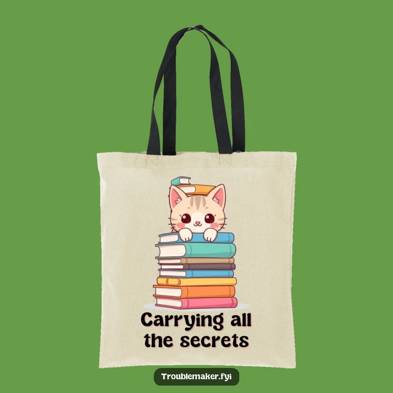 Funny Cat Tote Bag - Mischievous Reader's Accessory, Ideal Hilarious Book Lover Gift