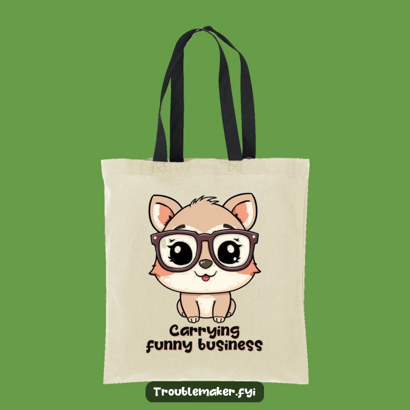 Funny Winking Glasses Tote Bag: Carry Your Charm with This Playful Animal