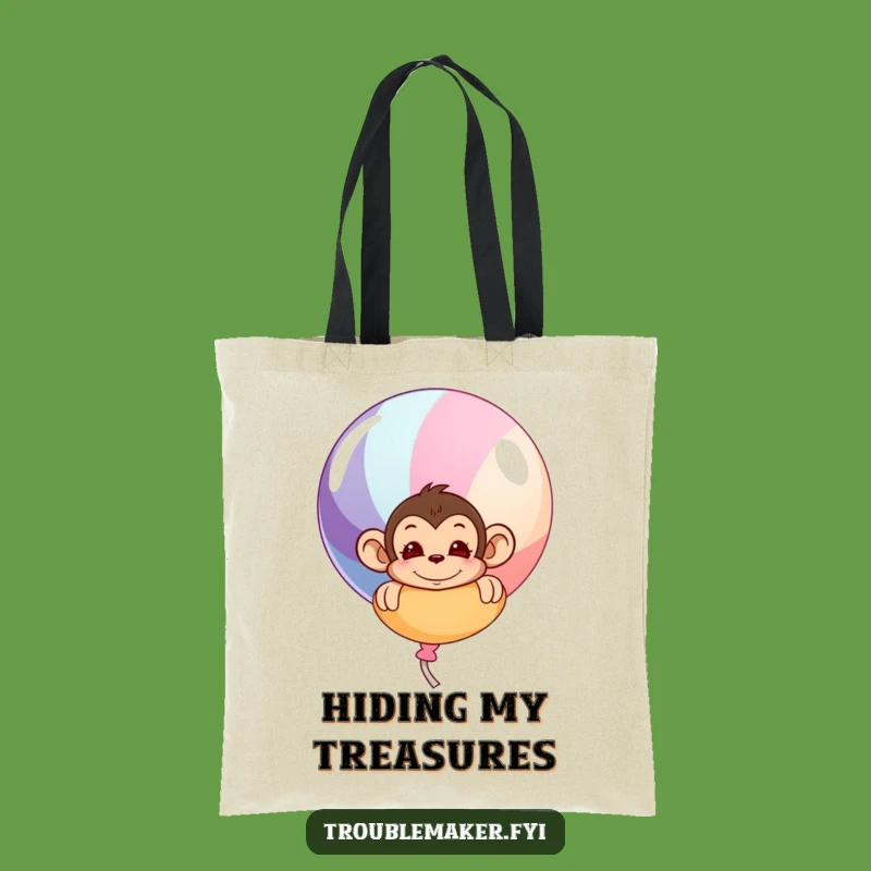 Funny Monkey Balloon Tote Bag - Chic & Humorous Carry-all for Everyday Fun