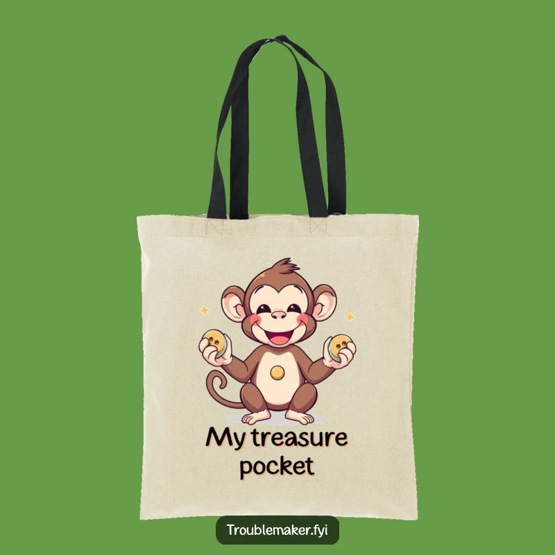 Funny Monkey Juggling Buttons Tote Bag: Carry Your Essentials with Playful Charm