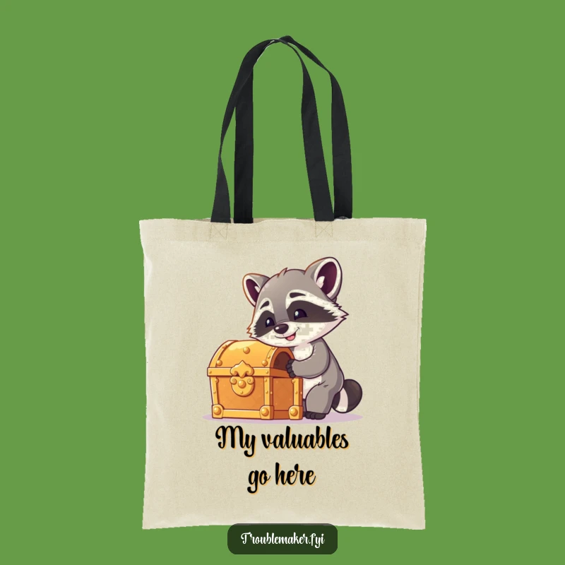 Funny Raccoon Tote Bag - Cheeky Treasure Hunter Accessory, Hilarious Gift for Seekers