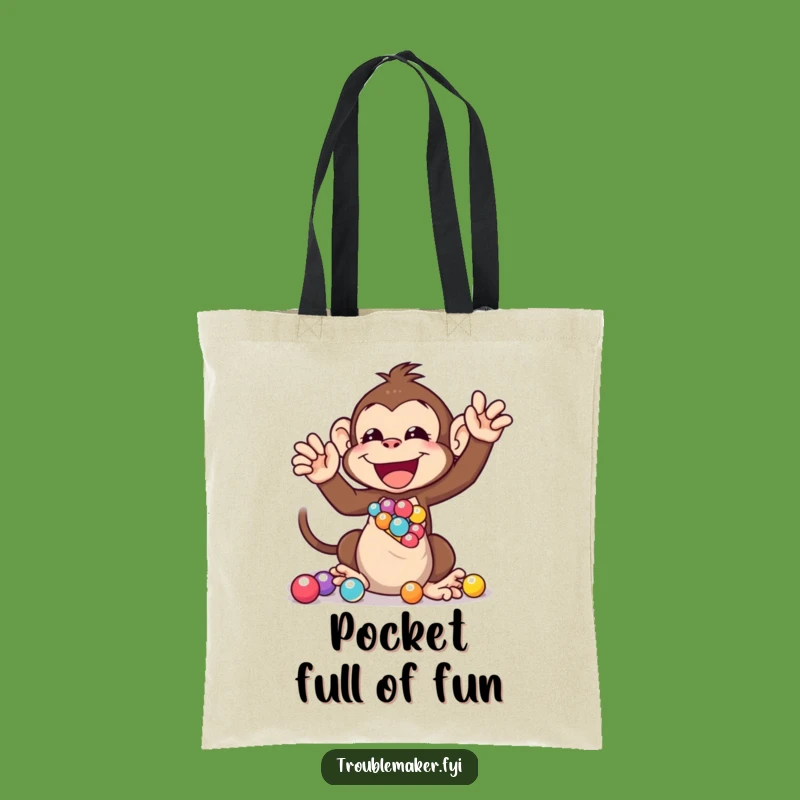 Funny Monkey Marbles Tote Bag - Carry Your Essentials with Hilarious Primate Style!