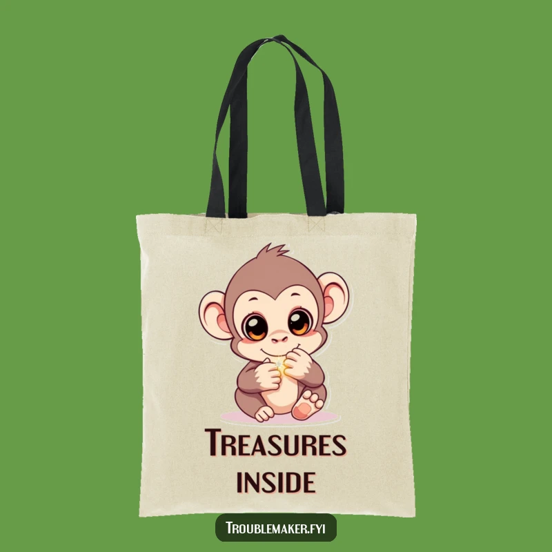 Funny Monkey Treasure Tote Bag - Carry Your Finds with Hilarious Primate Style!